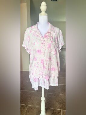 Demetra For Aero Bow Bouquet Woven Sleep Pajama Set M Medium